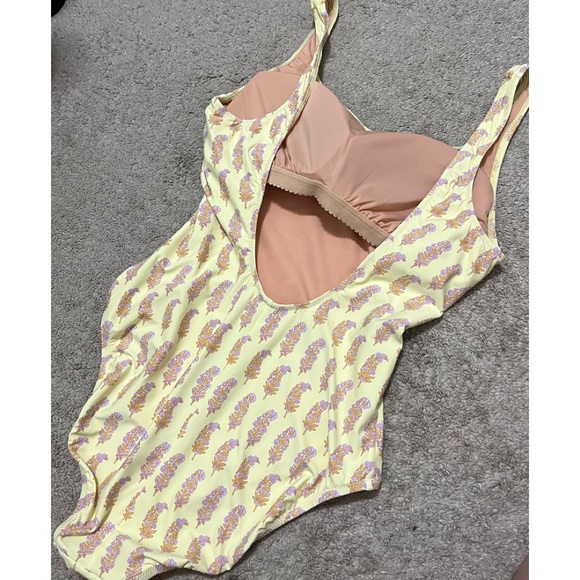 J.Crew x SZ Blockprints Size 12 Yellow One Piece Swimwear Swimsuit NEW - Picture 7 of 13